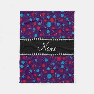 Personalized name purple crochet pattern fleece blanket