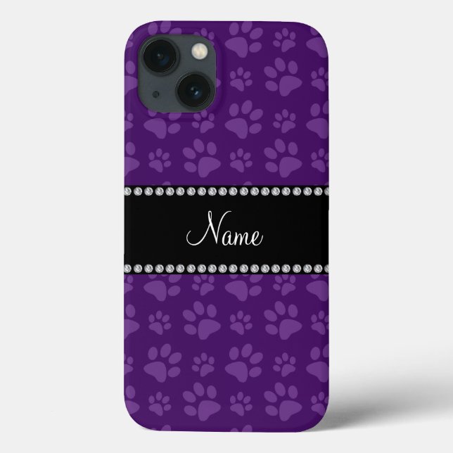 Personalized name purple dog paw prints Case-Mate iPhone case (Back)