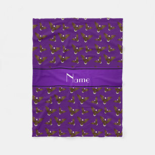 Personalized name purple eagles fleece blanket