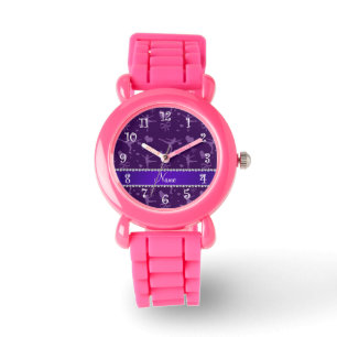 Personalized name purple figure skating watch