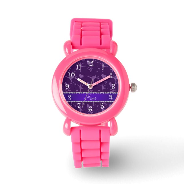 Personalized name purple figure skating watch (Front)