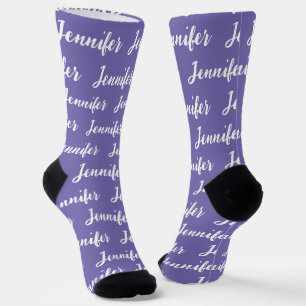 Personalized Name Purple Fun Pattern Womens Socks