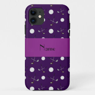 Personalized name purple golf balls iPhone 11 case