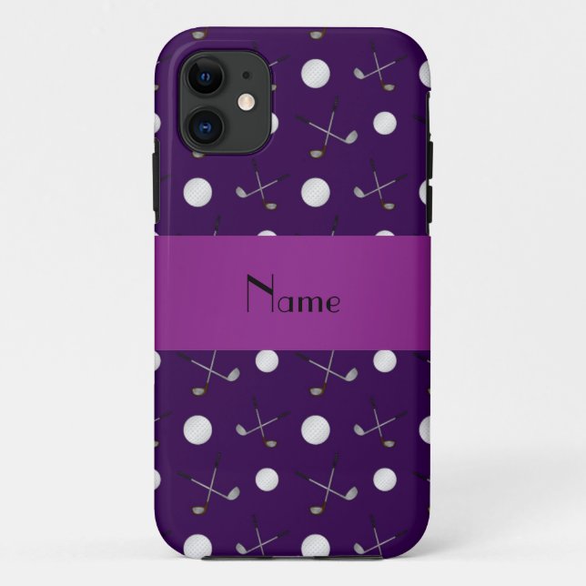 Personalized name purple golf balls Case-Mate iPhone case (Back)