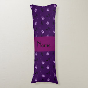 Personalized name purple guitars body pillow
