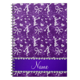 Personalized name purple gymnastics damask notebook
