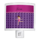 Personalized name purple hearts stripes gymnast