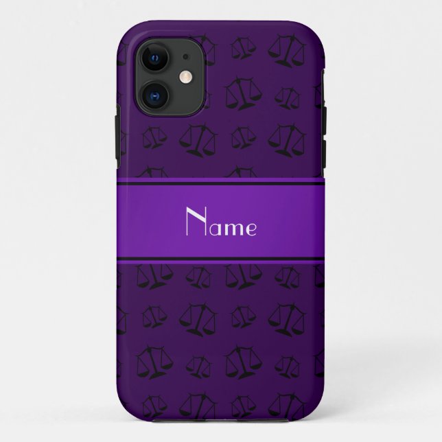 Personalized name purple justice scales Case-Mate iPhone case (Back)
