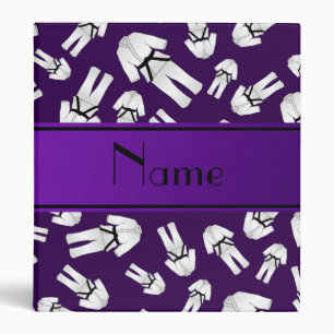 Personalized name purple karate pattern binder