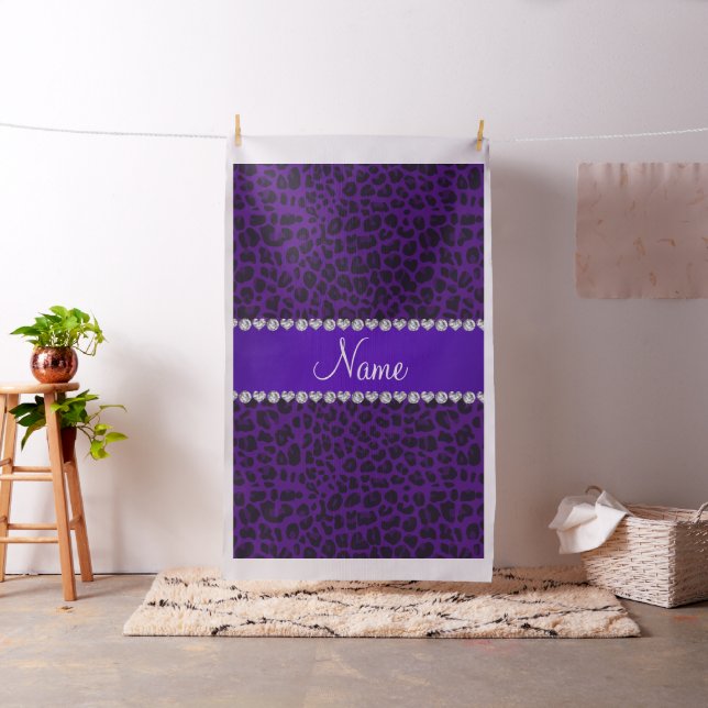 Personalized name purple leopard pattern fabric (In Situ)