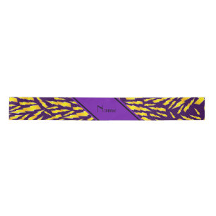 Personalized name purple lightning bolts satin ribbon