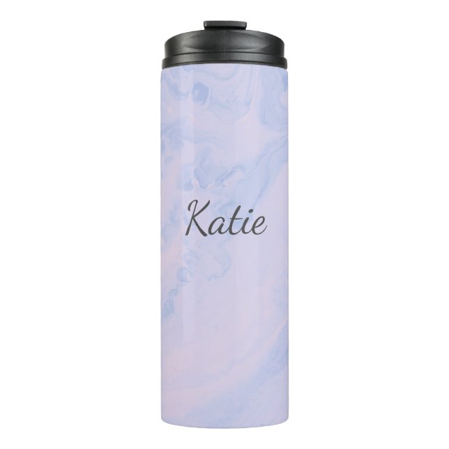 Personalized Name Purple Marble Chic Party Favour Thermal Tumbler (Front)