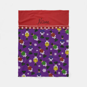 Personalized name purple nutcrackesr fleece blanket