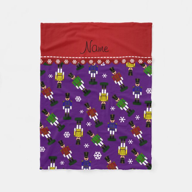 Personalized name purple nutcrackesr fleece blanket (Front)