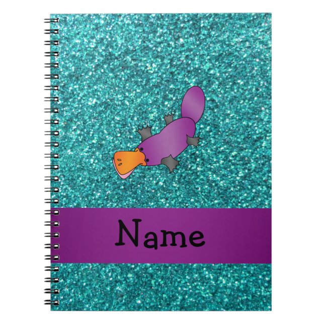 Personalized name purple platypus notebook (Front)