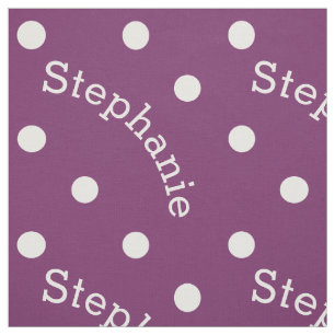 Personalized Name Purple Polka Dot Fabric
