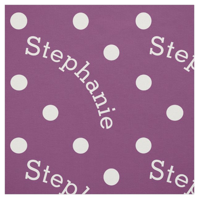 Personalized Name Purple Polka Dot Fabric (Swatch)