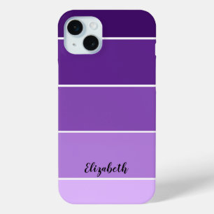 Personalized Name Purple Stripe Colour Palette Chi iPhone 15 Mini Case
