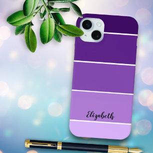Personalized Name Purple Stripe Colour Palette Chi iPhone 15 Mini Case