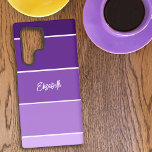 Personalized Name Purple Stripe Colour Palette Chi Samsung Galaxy Case<br><div class="desc">Here's a great gift idea for the purple lover in your life. The design resembles a paint colour chip. The five shades of purple get darker going up the case and the custom name sits midway. Personalize the text with a name or initials, remove the text or click customize to...</div>