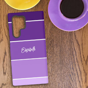 Personalized Name Purple Stripe Colour Palette Chi Samsung Galaxy Case
