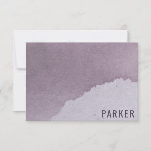 Personalized Name Purple Watercolor Thank You Card