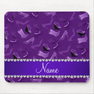 Personalized name purple women's shoes pattern mouse pad