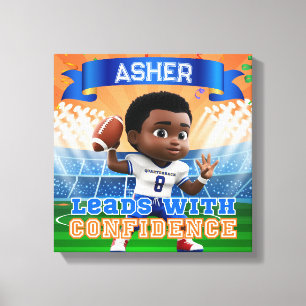 Personalized Name Quarterback Football Confidence Canvas Print