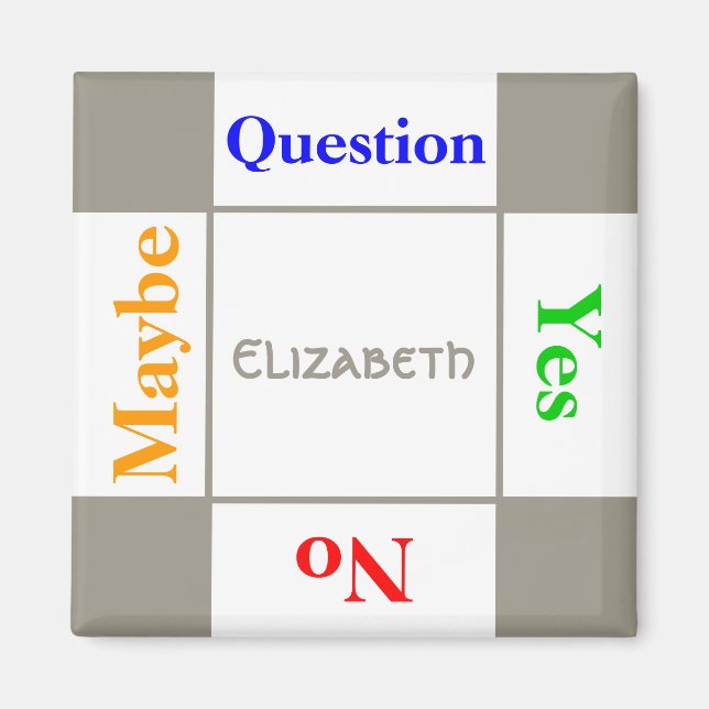 Personalized Name Question Magnet (Front)
