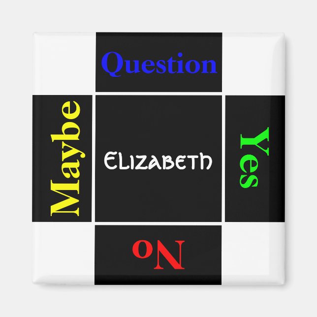 Personalized Name Question Magnet (Front)