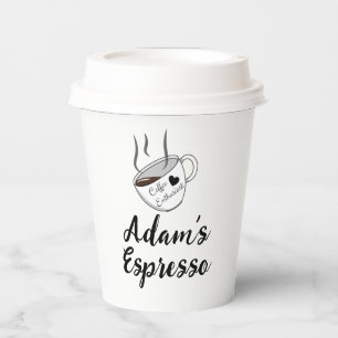 Personalized Name & Quote, Coffee Espresso Paper Cups