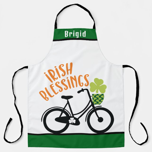 Personalized Name, Quotes Irish Blessings Shamrock Apron (Front)