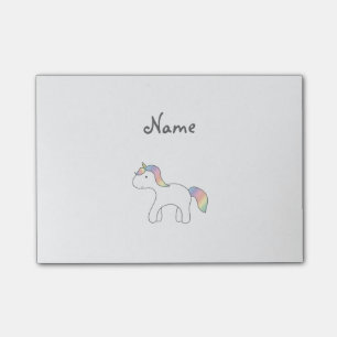 Personalized name Rainbow baby unicorn Post-it Notes