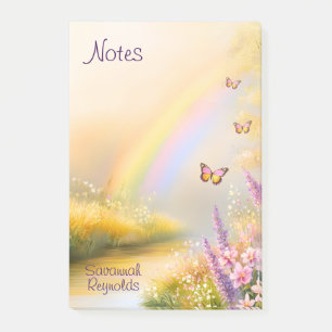 Personalized Name Rainbow Butterfly Nature Notepad