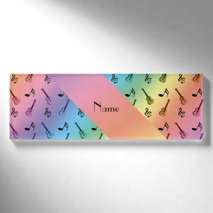 Personalized name rainbow guitars tag
