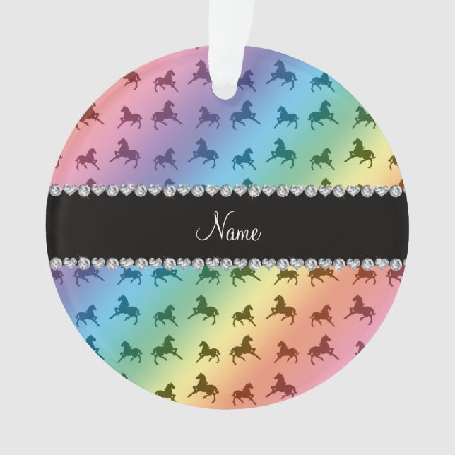Personalized name rainbow horse pattern ornament (Front)