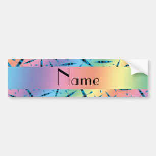 Personalized name rainbow kayaks bumper sticker