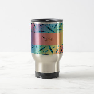 Personalized name rainbow kayaks travel mug