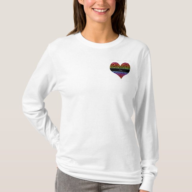 Personalized name rainbow leopard pattern T-Shirt (Front)