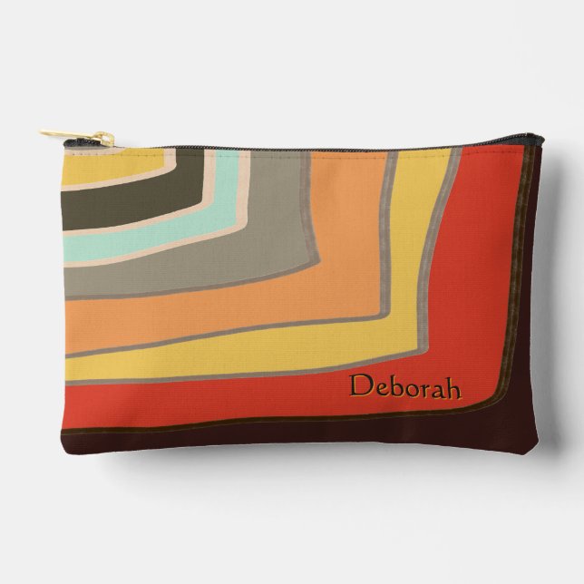 Personalized Name Random Colour Block Angles  Accessory Pouch (Front)