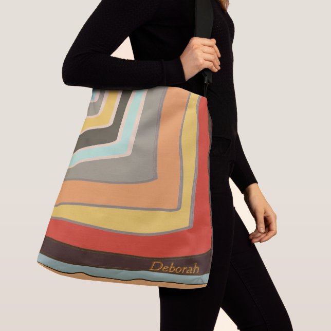 Personalized Name Random Colour Block Angles  Crossbody Bag (Close Up)