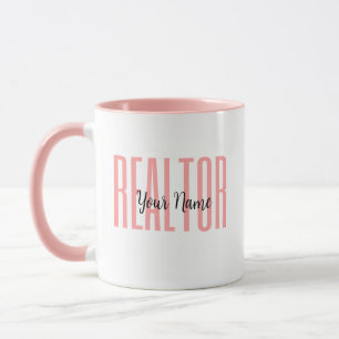 Personalized Name Realtor Pink Mug