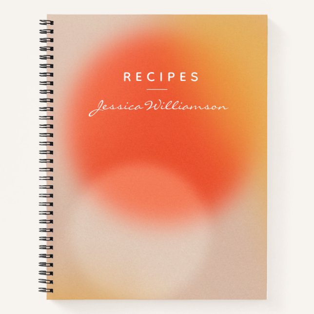 Personalized Name Recipe Kitchen Abstract Elegant Notebook (Front)