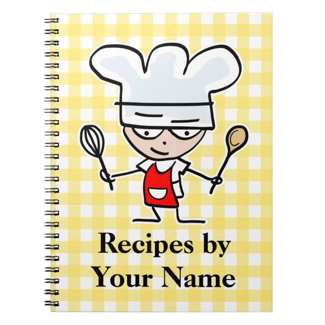 Personalized name recipe notebook | chef design (Front)