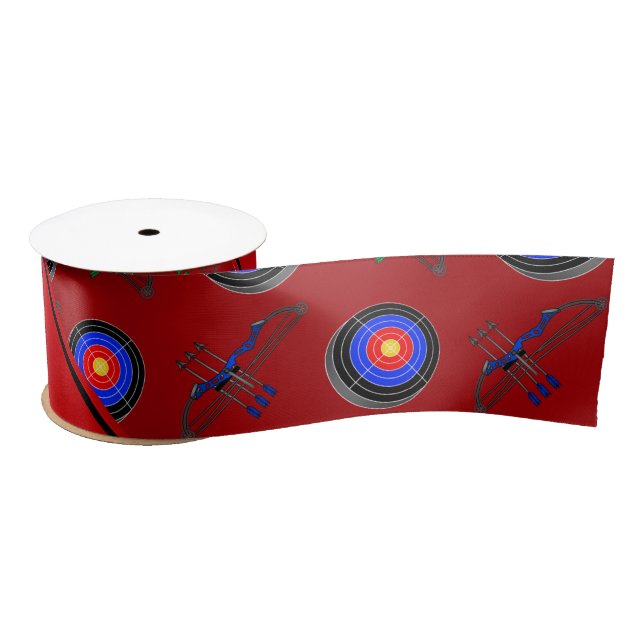 Personalized name red archery satin ribbon (Spool)