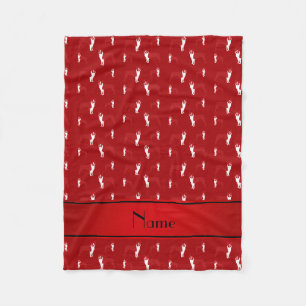Personalized name red boston terrier fleece blanket