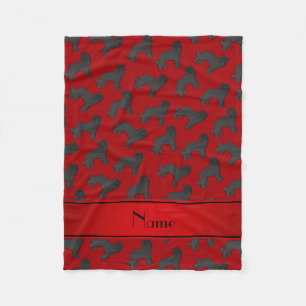 Personalized name red Briard dog Fleece Blanket