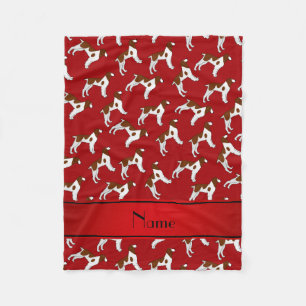 Personalized name red brittany spaniel dogs fleece blanket