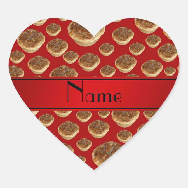 Personalized name red butter tarts heart sticker (Front)