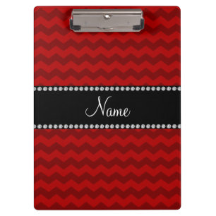 Personalized name red chevrons clipboard